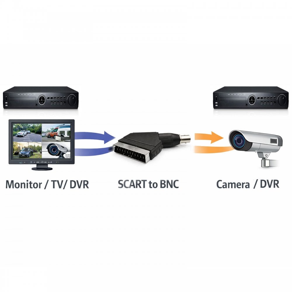 SCART Plug to BNC Socket Adaptor