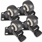 4x Braked Castor Wheels for Racks Cases