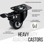 Swivel Castor Wheels 2 Brake Set of 4