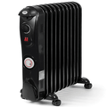 11 Fin Oil Filled Radiator 2.5kW with Timer Black