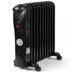 11 Fin Oil Filled Radiator 2.5kW with Timer Black