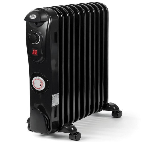 11 Fin Oil Filled Radiator 2.5kW with Timer Black