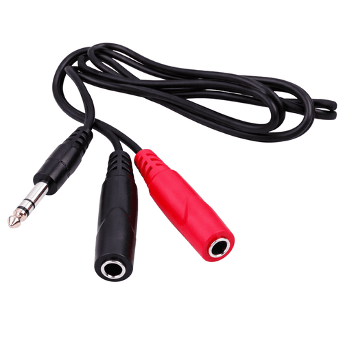 1M High Qulaity 6.3mm Stereo Jack Plug to Twin 6.3mm Mono Jack Sockets