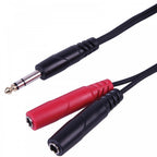 1M High Qulaity 6.3mm Stereo Jack Plug to Twin 6.3mm Mono Jack Sockets