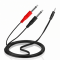 3.5mm Stereo Plug to 2 x 6.3mm Mono Plugs Lead