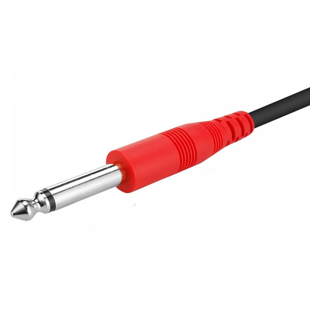 3.5mm Stereo Plug to 2 x 6.3mm Mono Plugs Lead