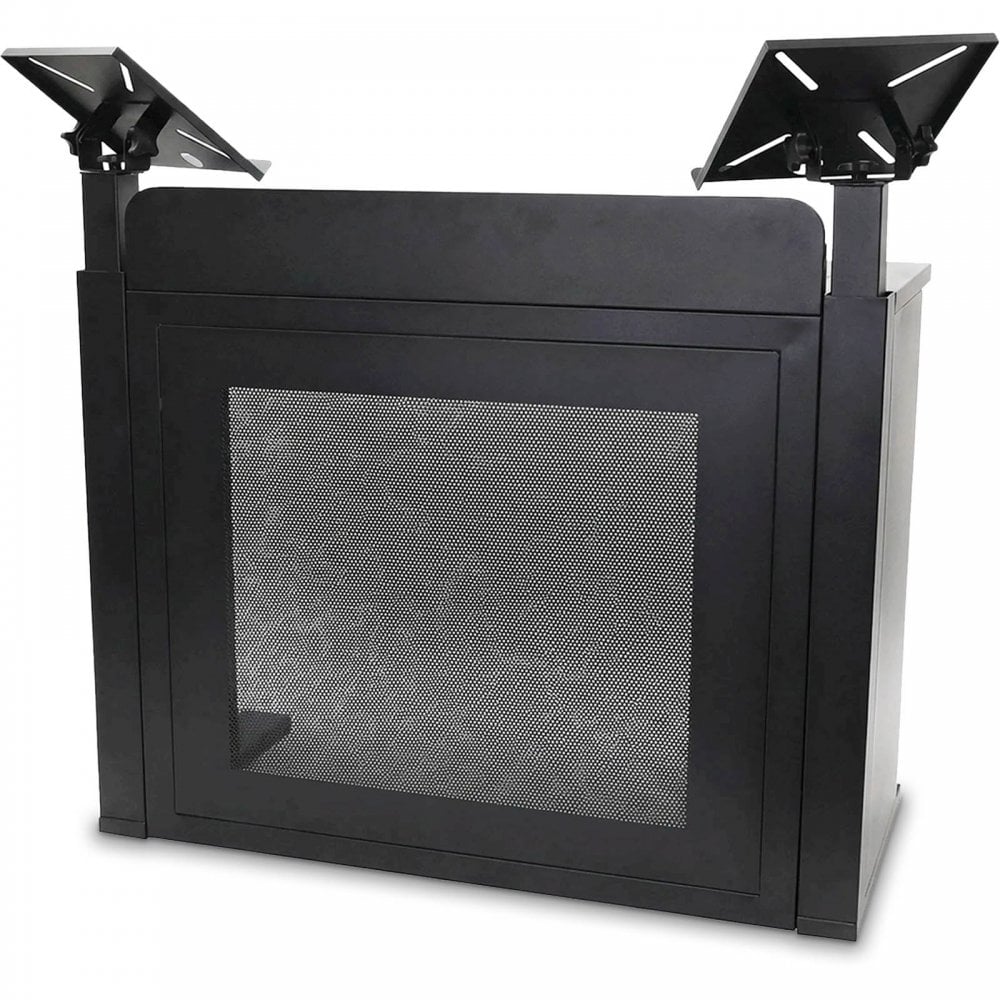 DJ Event Booth Foldable Black Satin Steel Table
