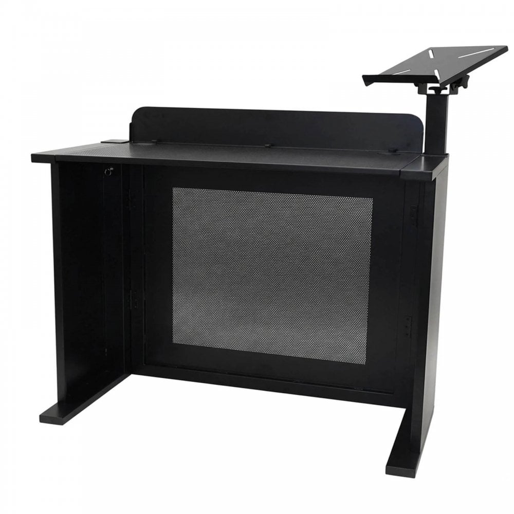 DJ Event Booth Foldable Black Satin Steel Table