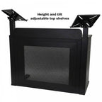 DJ Event Booth Foldable Black Satin Steel Table