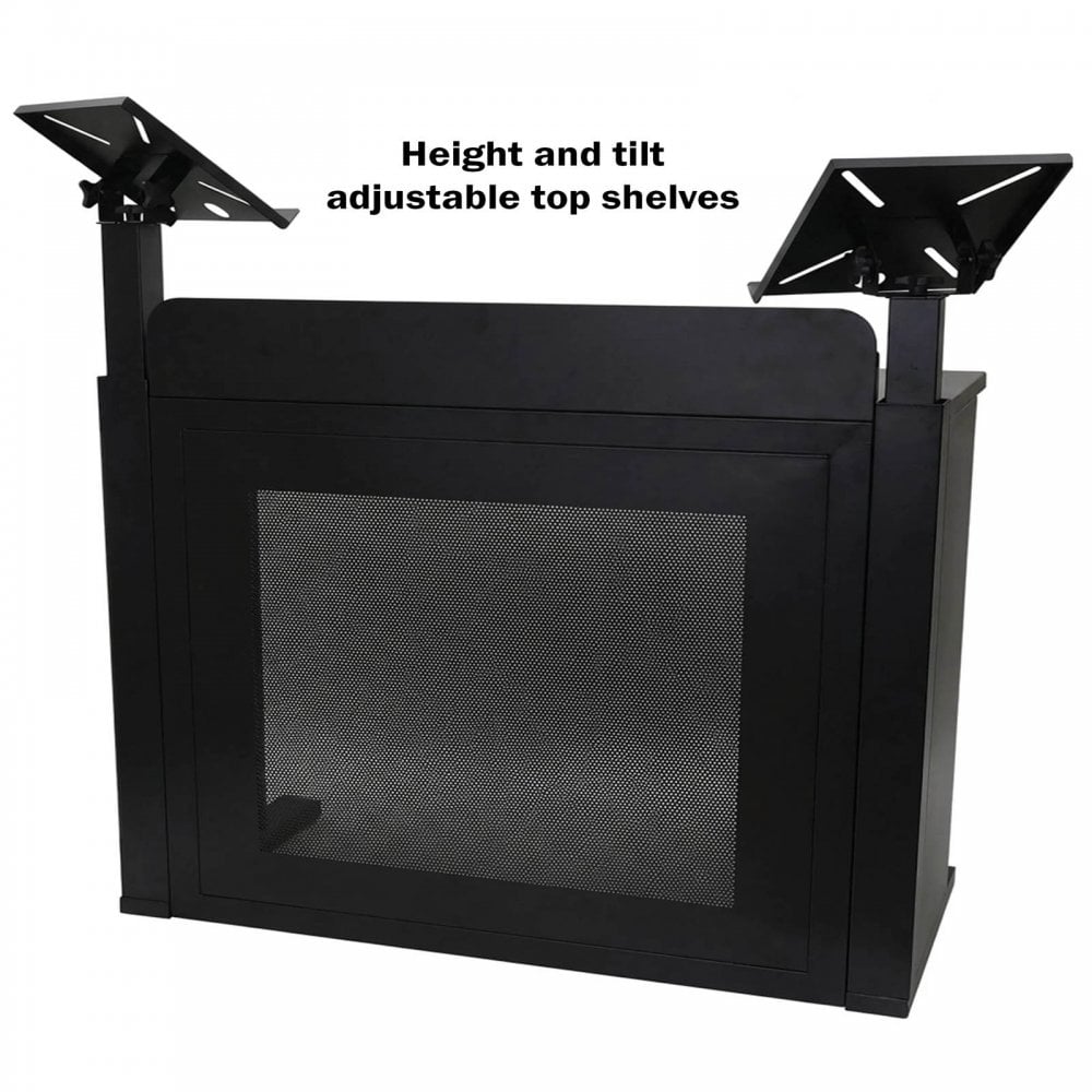 DJ Event Booth Foldable Black Satin Steel Table