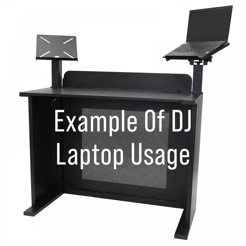 DJ Event Booth Foldable Black Satin Steel Table