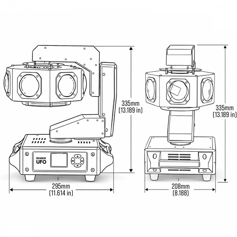 Equinox DJ UFO Lighting Effect Moving Head PAIR inc Lead