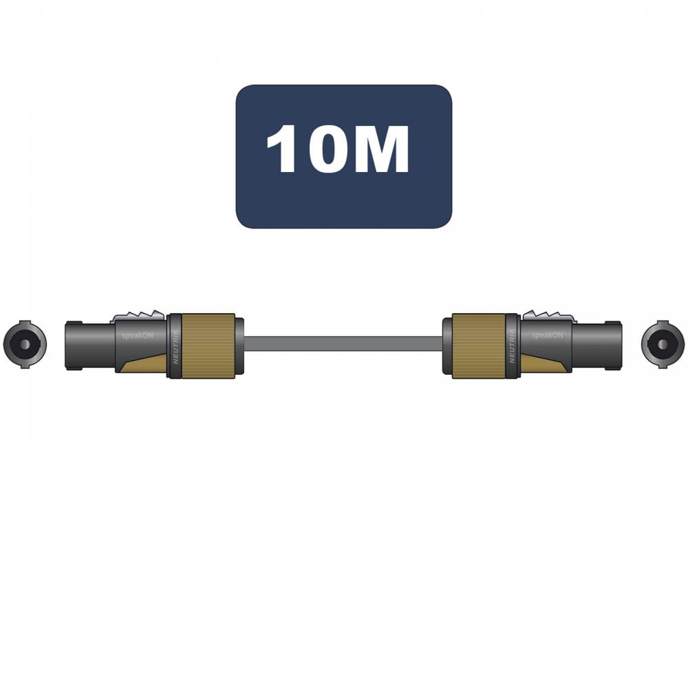 Neutrik 2 Pole Speakon NL2FXX Passive Speaker Cable 10m