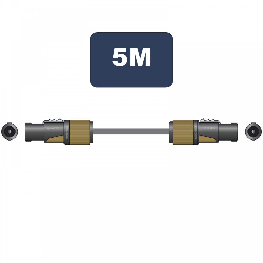 Neutrik 2 Pole Speakon NL2FXX Passive Speaker Cable 5m