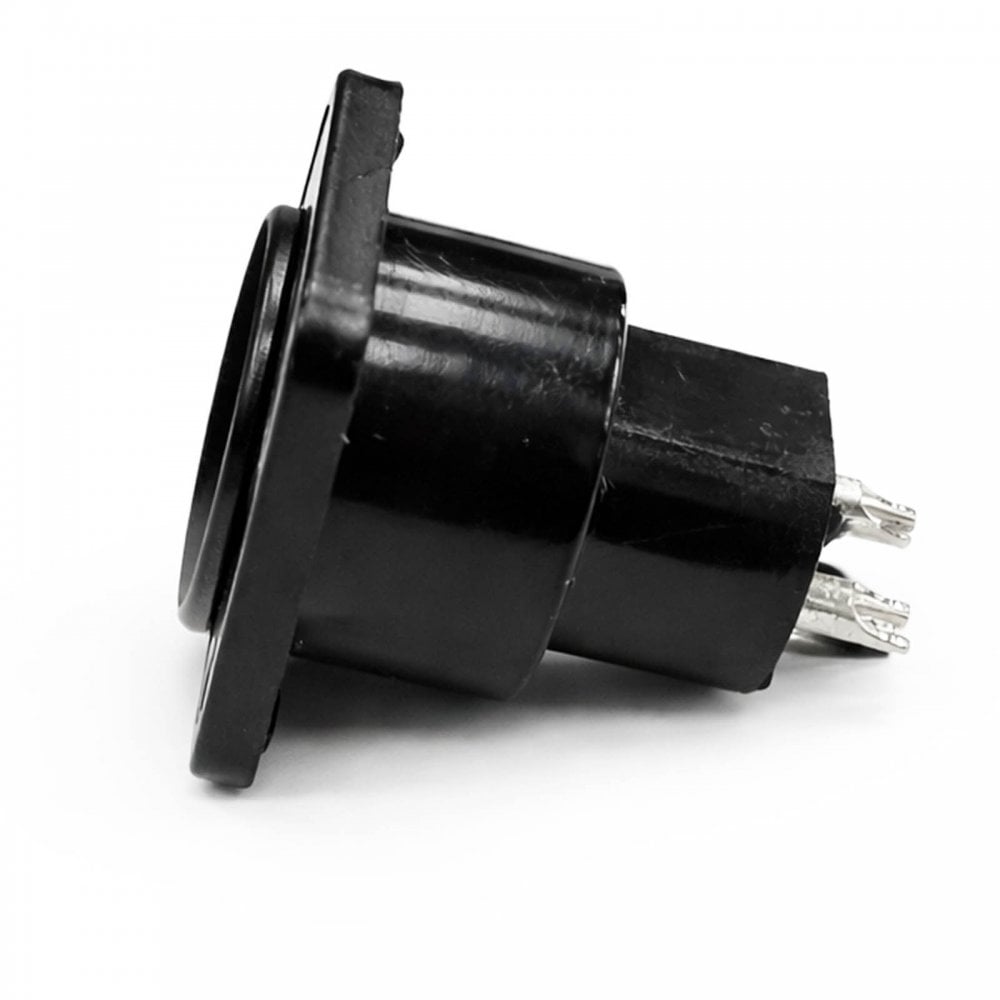 3 Pin XLR Female Chassis Socket Black Twin Pack