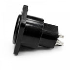 3 Pin XLR Female Chassis Socket Black Twin Pack