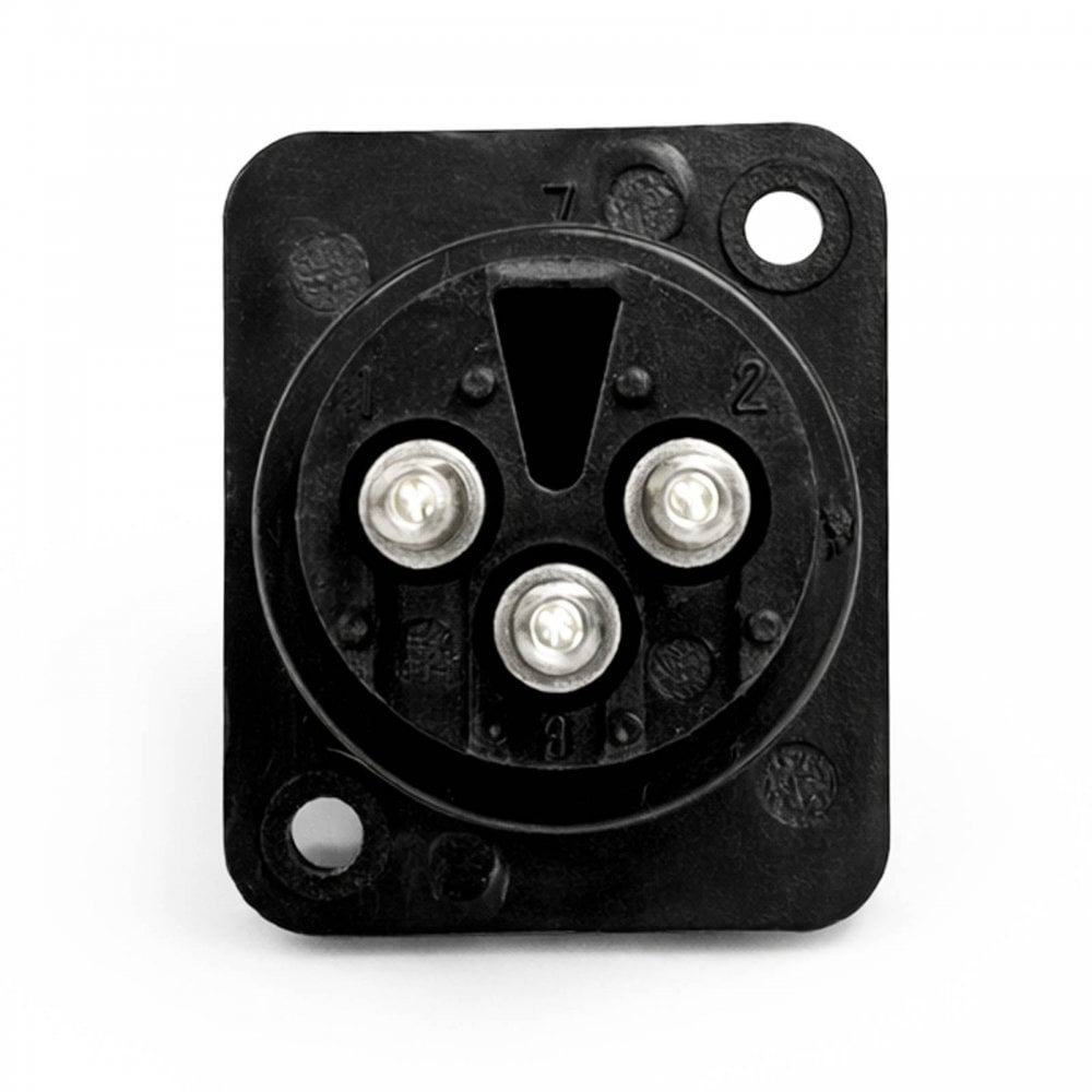 3 Pin XLR Female Chassis Socket Black Twin Pack