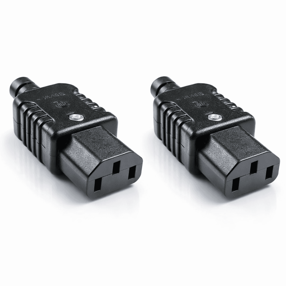 Pair Of Heavy Duty In-line IEC Female Rewireable Sockets