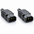 Pair Of Heavy Duty In-line IEC Male Rewireable Plugs