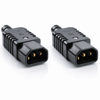 Pair Of Heavy Duty In-line IEC Male Rewireable Plugs