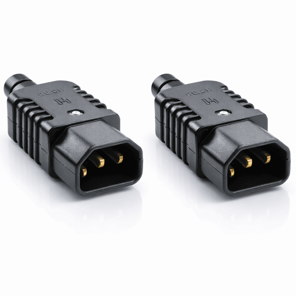 Pair Of Heavy Duty In-line IEC Male Rewireable Plugs