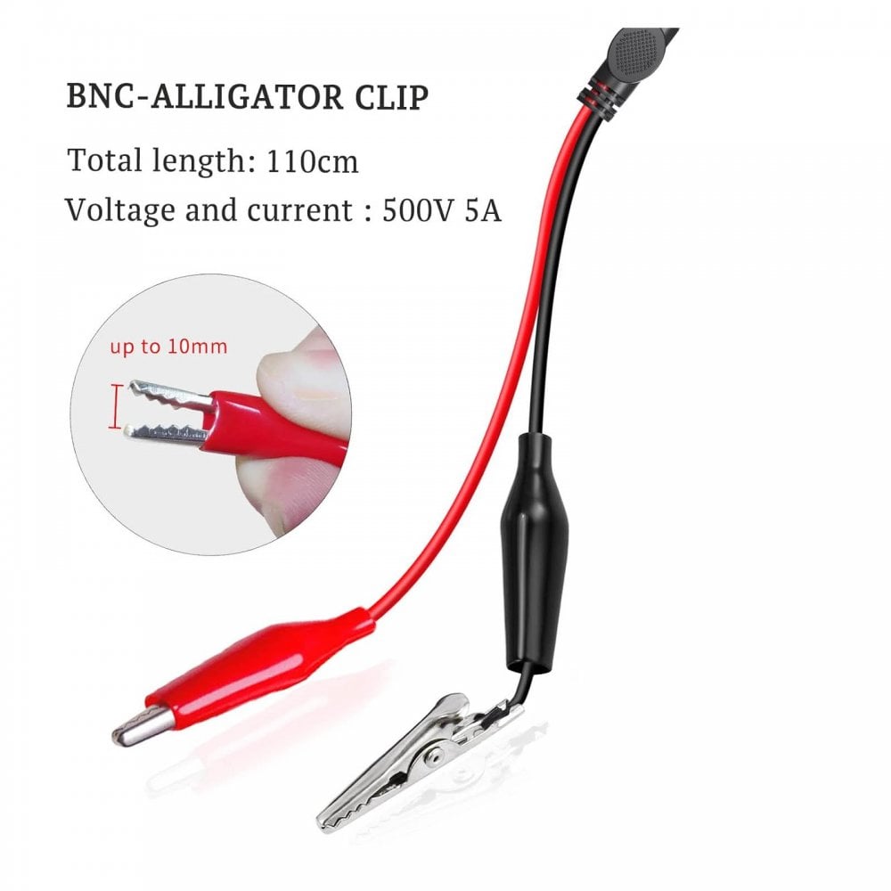 50 Ohms BNC to Red and Black Crocodile Clip Lead
