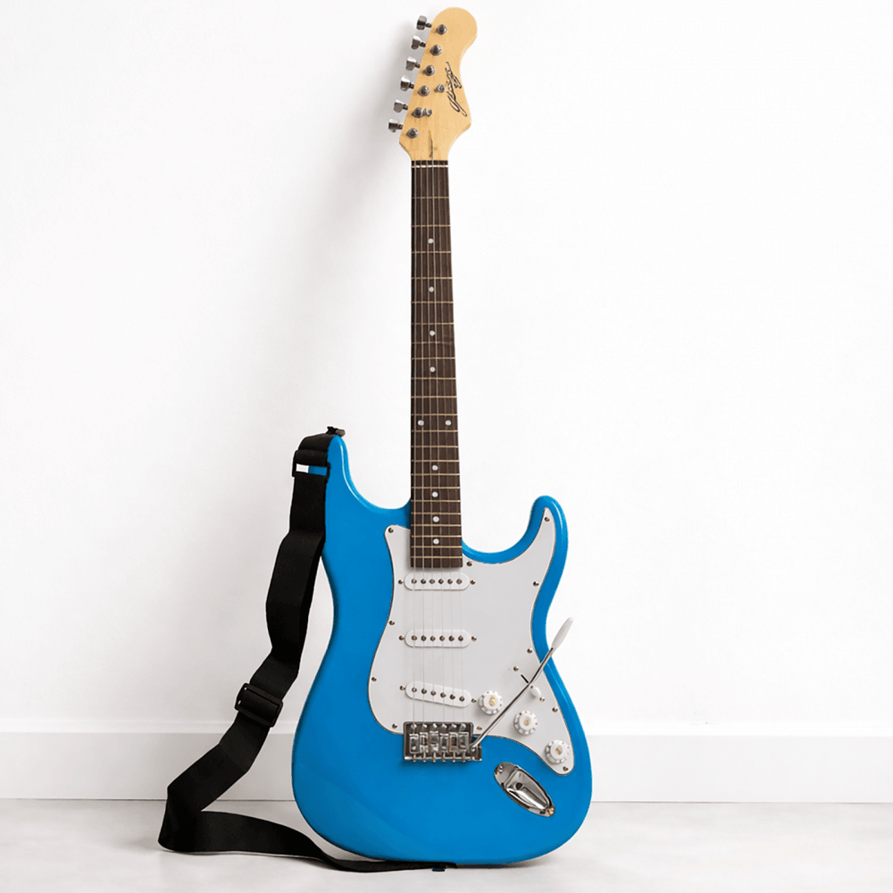 Blue Electric Guitar inc Strap