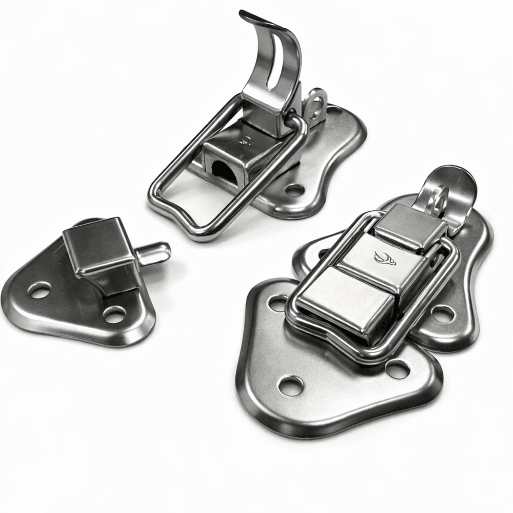 2 x Nickle Heavy Duty Metal Draw Bolt Catches - Flight Case Latch