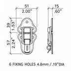 2 x Nickle Heavy Duty Metal Draw Bolt Catches - Flight Case Latch