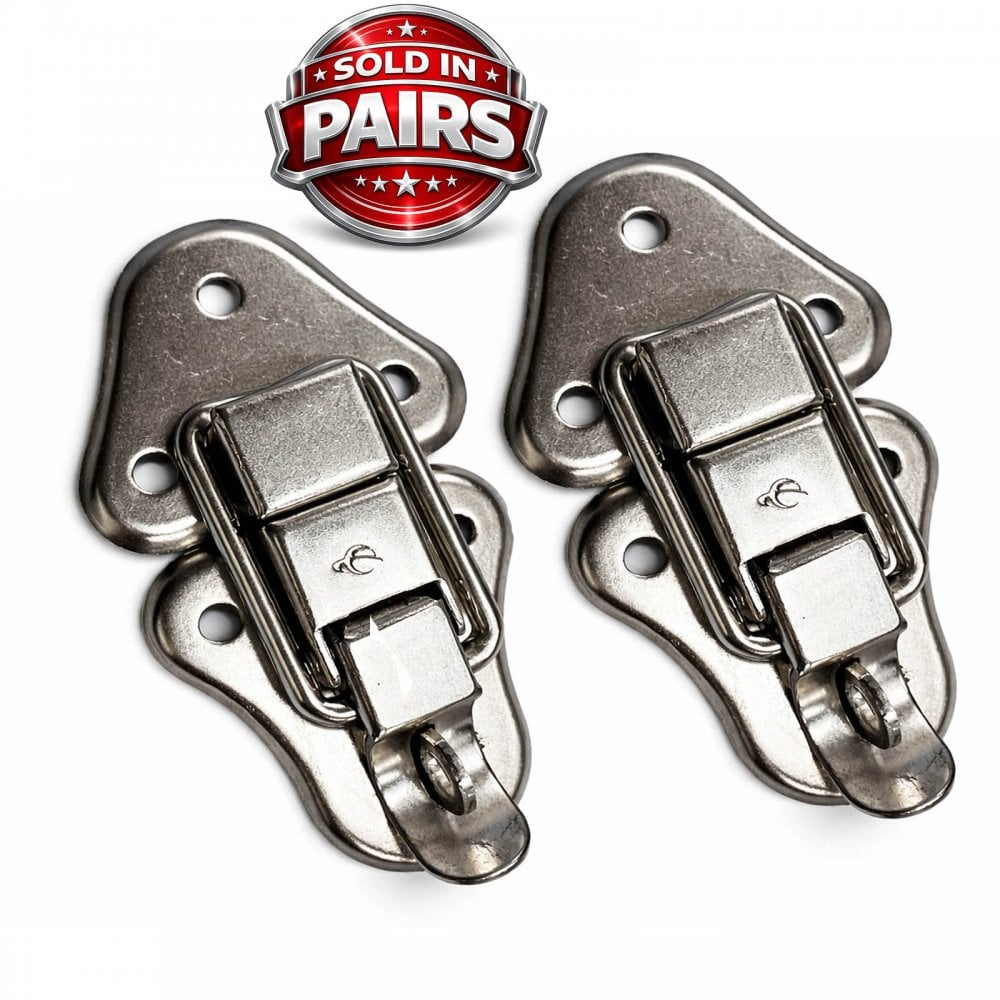 2 x Nickle Heavy Duty Metal Draw Bolt Catches - Flight Case Latch