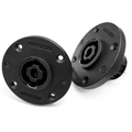 Pair of 4 Pole Chassis Connector Black Round G-Size Flange NL4MPRXX