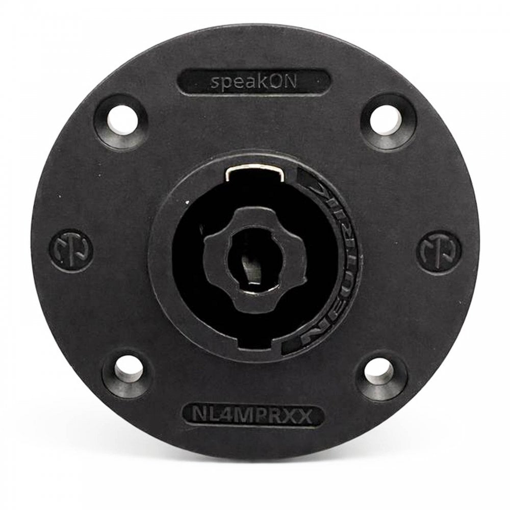 Pair of 4 Pole Chassis Connector Black Round G-Size Flange NL4MPRXX