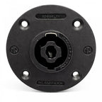Pair of 4 Pole Chassis Connector Black Round G-Size Flange NL4MPRXX