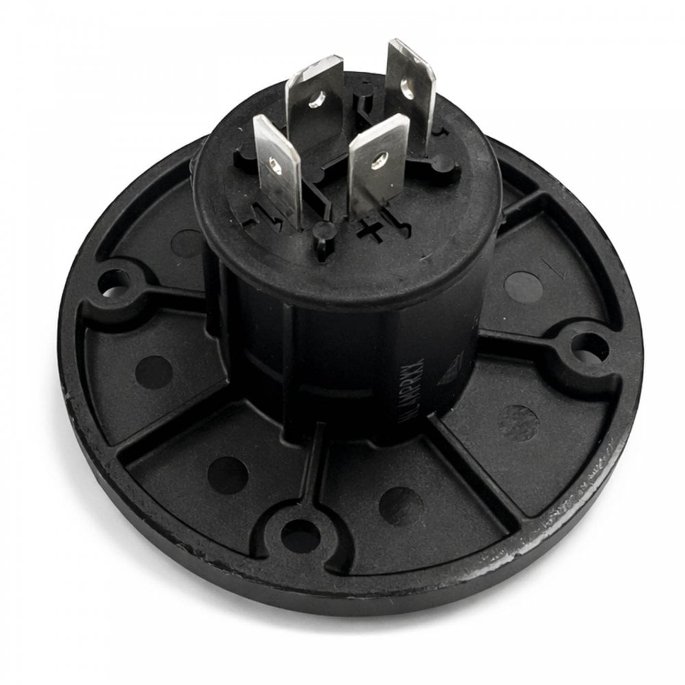 Pair of 4 Pole Chassis Connector Black Round G-Size Flange NL4MPRXX