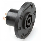 Pair of 4 Pole Chassis Connector Black Round G-Size Flange NL4MPRXX