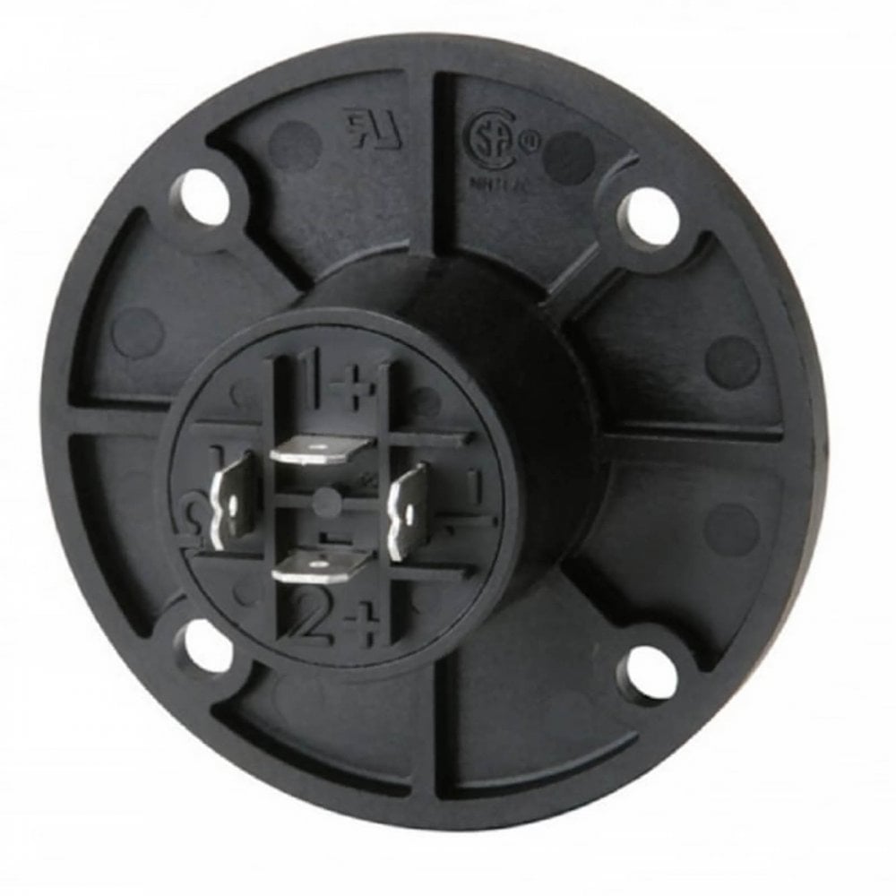Pair of 4 Pole Chassis Connector Black Round G-Size Flange NL4MPRXX