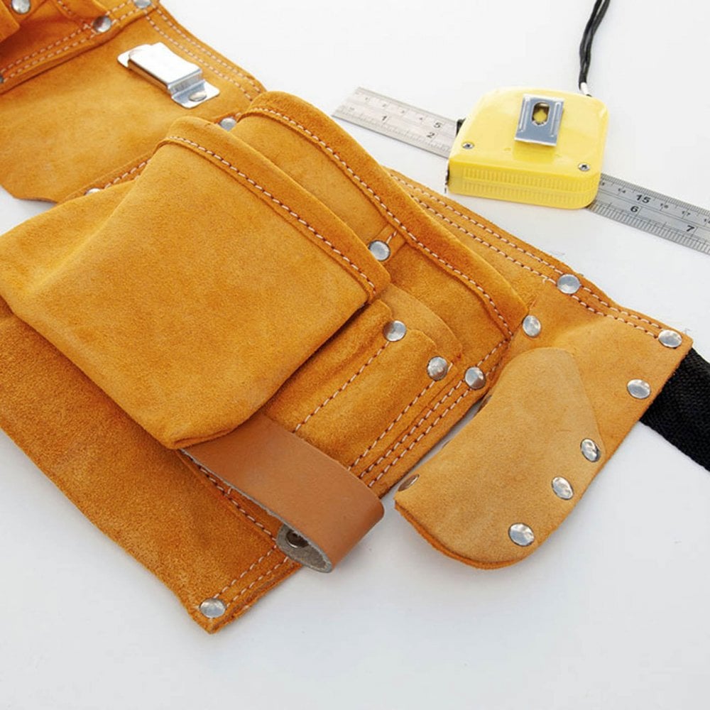 Multi Purpose Suede Double Stitched Leather Tool Belt Pouch