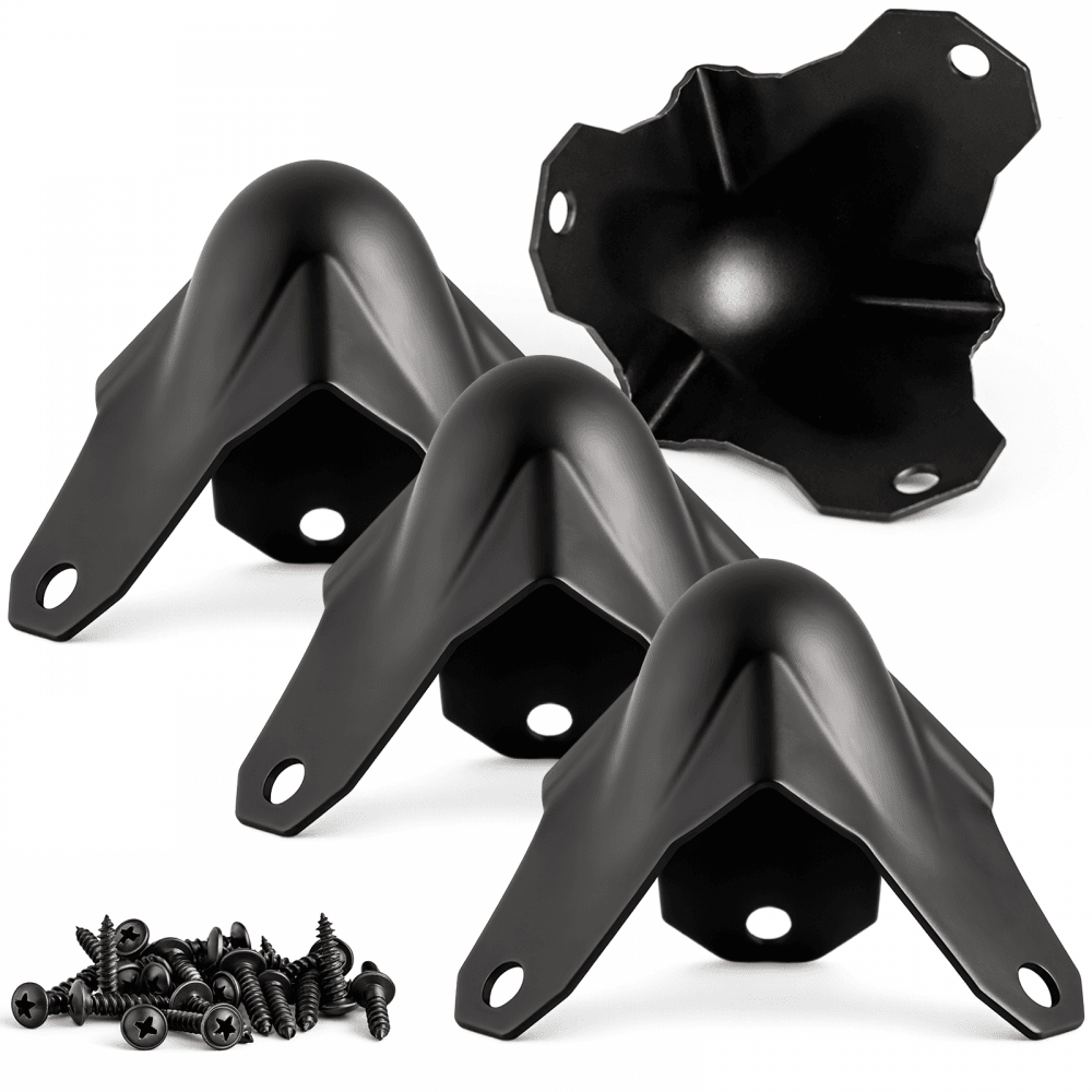 4 Metal 3 Leg Ball Corners inc Fixing Screws