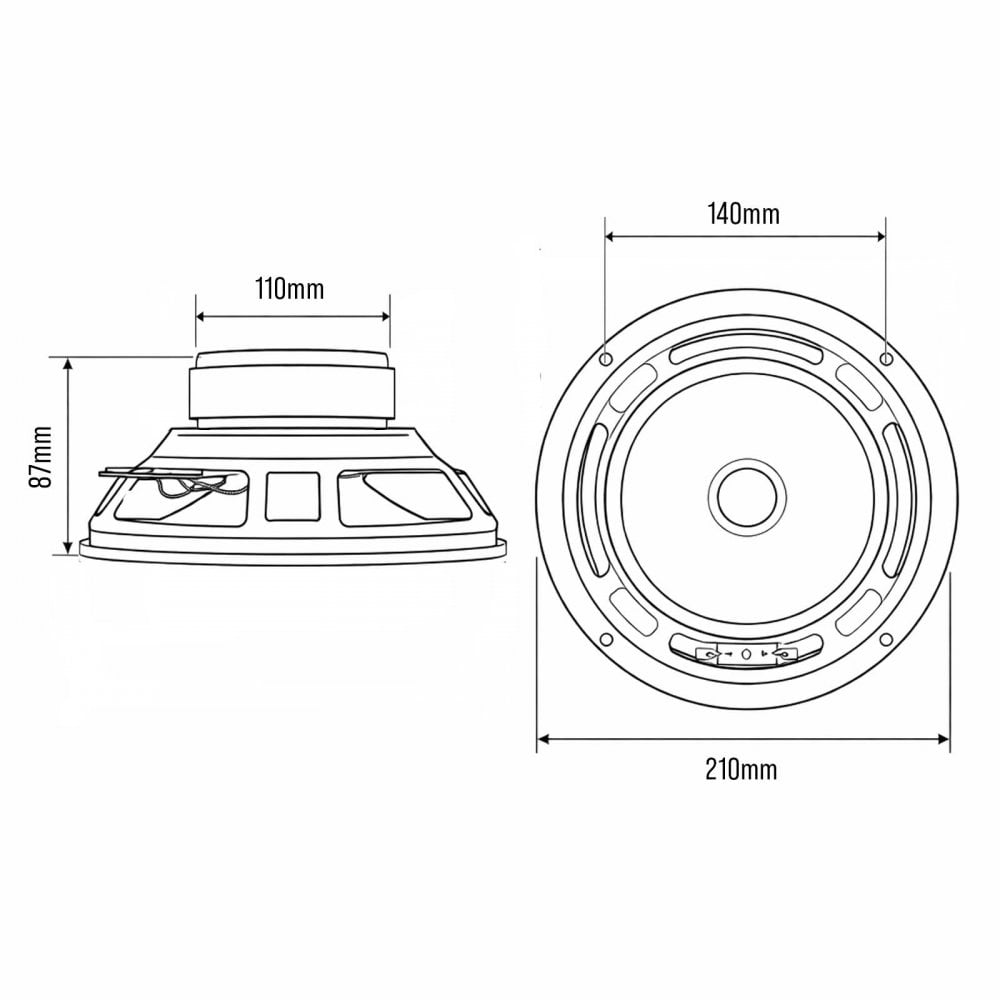 Full Range 8" Chassis Speaker 100W 8 Ohm
