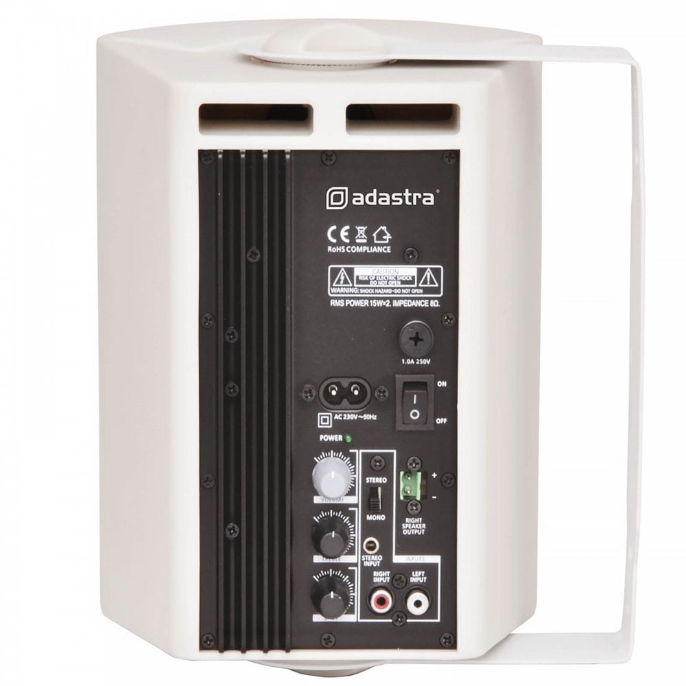 Active Stereo Speakers White 2x 30W Wall Mountable