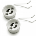 Pair of GU10 Ceramic Lamp Holders 90mm Fly