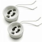 Pair of GU10 Ceramic Lamp Holders 90mm Fly