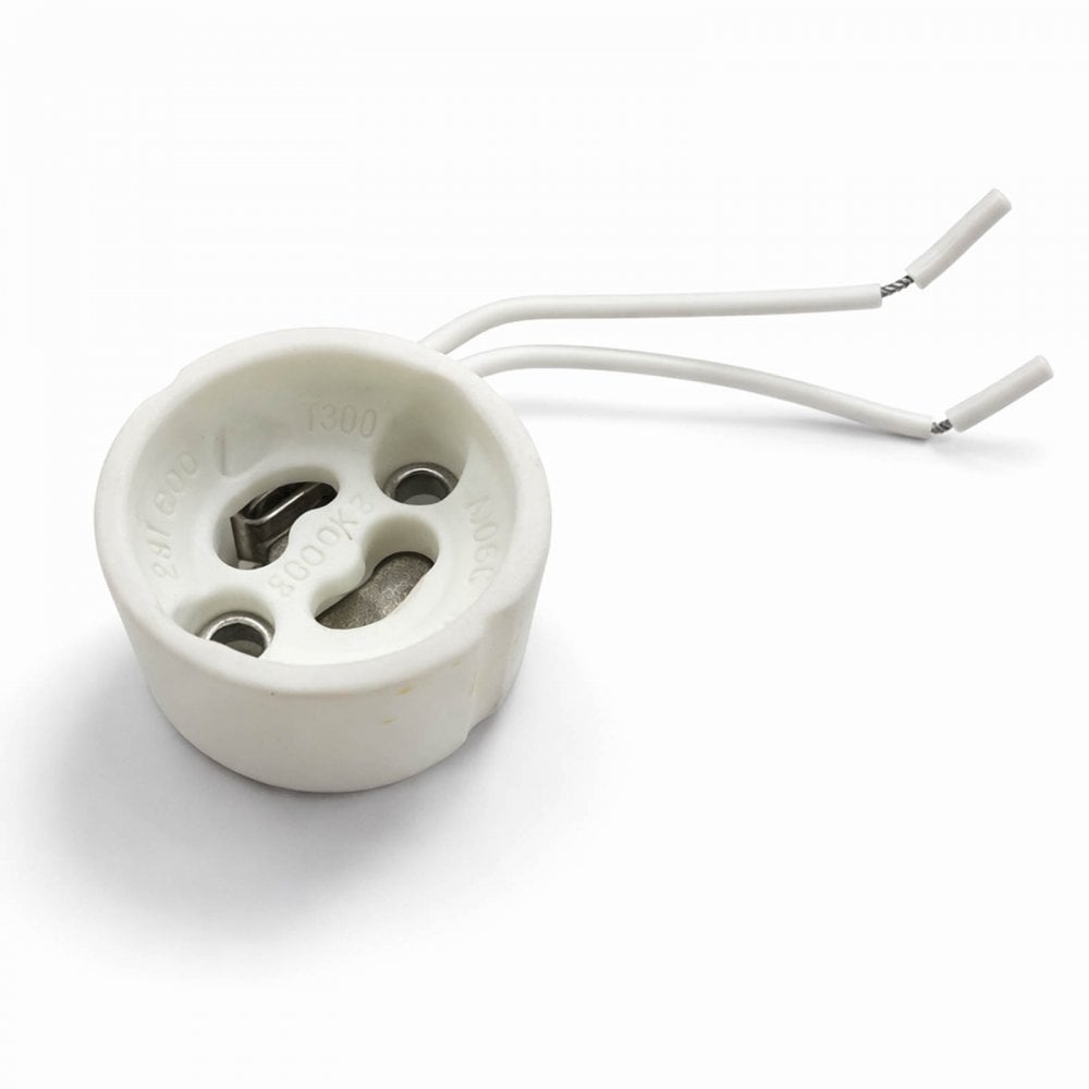 Pair of GU10 Ceramic Lamp Holders 90mm Fly