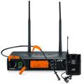 Aerobics Headset Lavalier Microphone Wireless UHF Radio Mic Orange