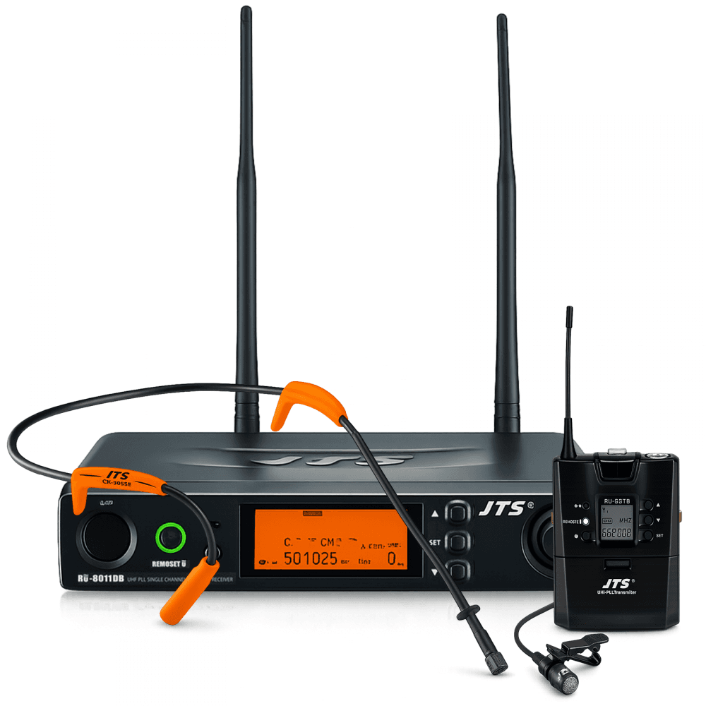 Aerobics Headset Lavalier Microphone Wireless UHF Radio Mic Orange