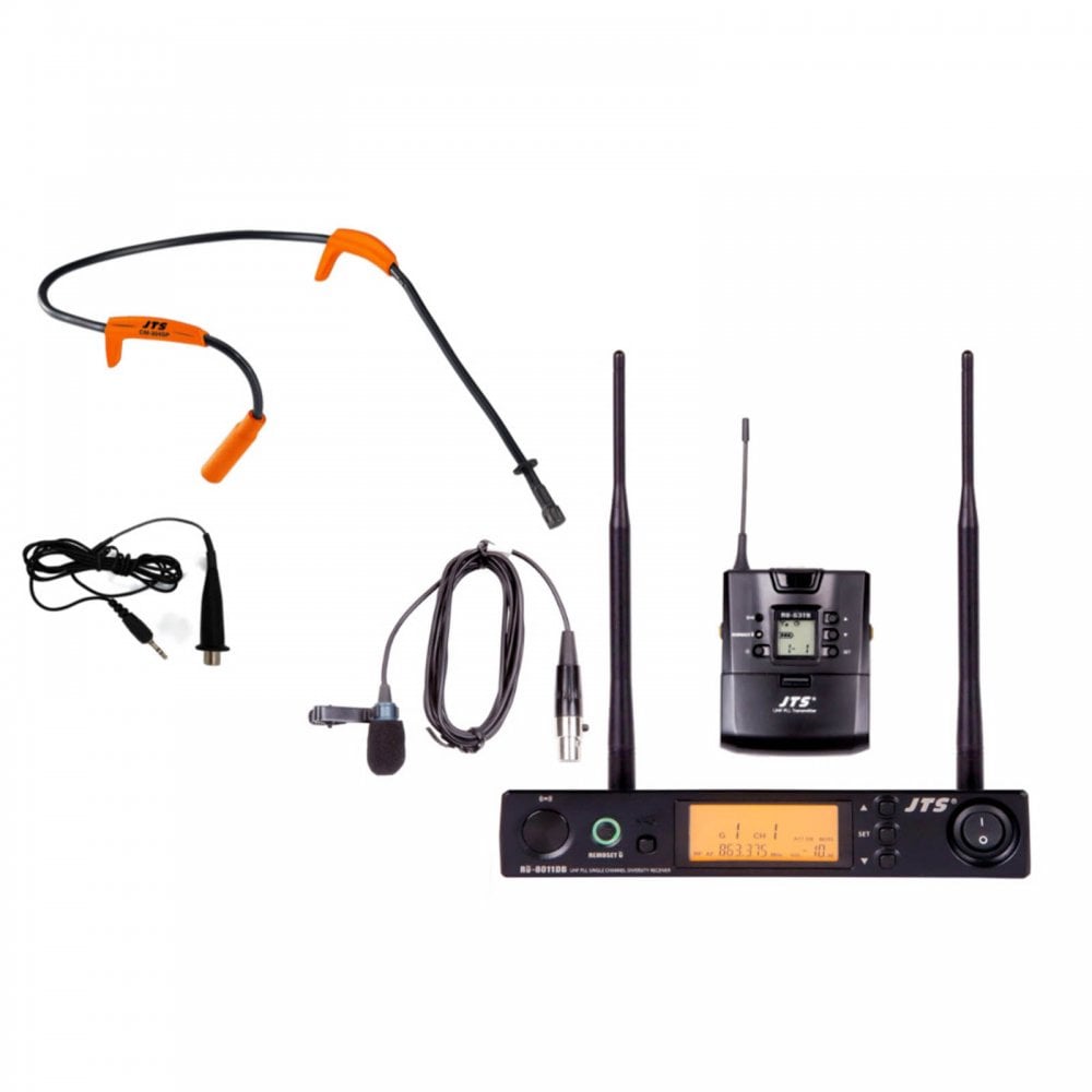 Aerobics Headset Lavalier Microphone Wireless UHF Radio Mic Black