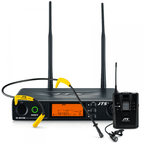 Aerobics Headset Lavalier Microphone Wireless UHF Radio Mic Yellow
