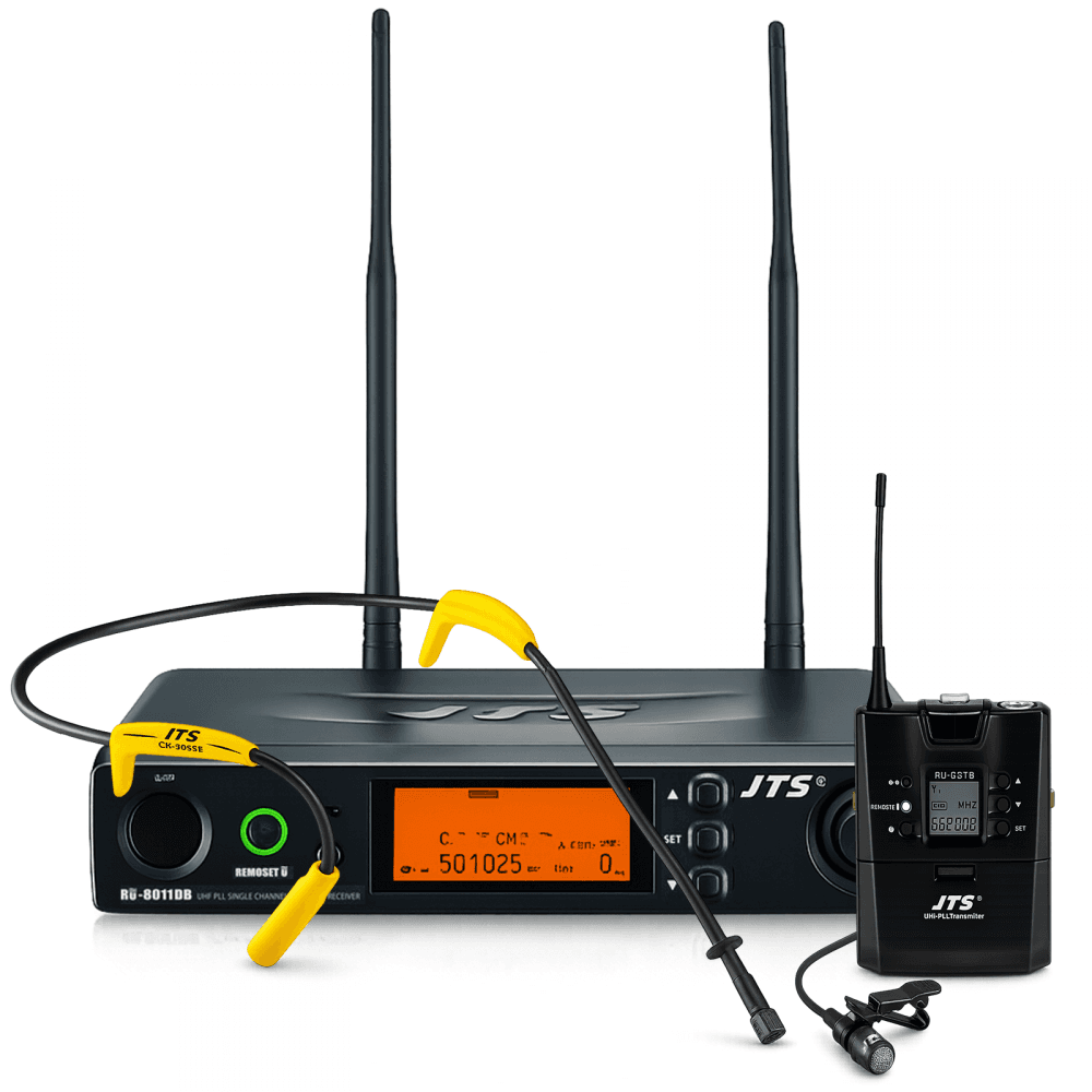 Aerobics Headset Lavalier Microphone Wireless UHF Radio Mic Yellow