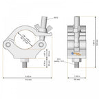 Black Half Coupler Truss Clamp Heavy Duty 750Kg