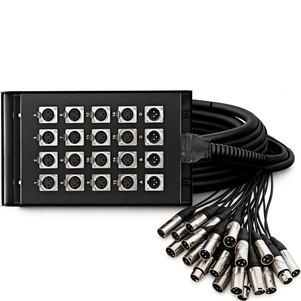 Stage Snake 20-Way 16/4 Stagebox Box XLR Multicore 15m 30m